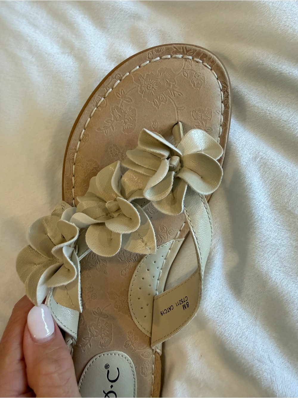 Born Floral Trim Leather Sandal - Tan